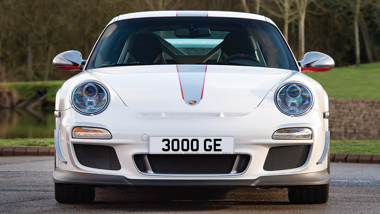 Car displaying the registration mark 3000 GE